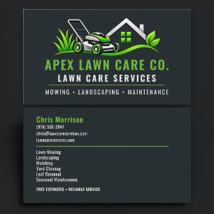 Lawn Care Maintenance Professional Services Business Card