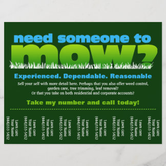 Lawn Care Mow Grass Landscaper Flyer