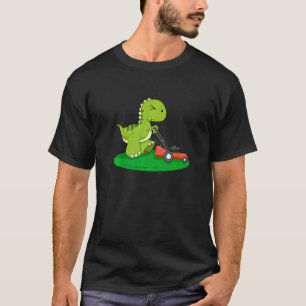 Lawn Care Mower Dinosaur Landscape Gardener Dino L T-Shirt