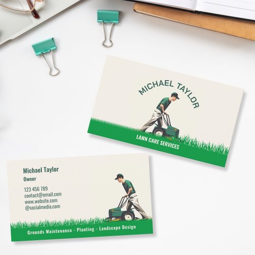 Lawn Care Mower Landscape Gardening Business Card