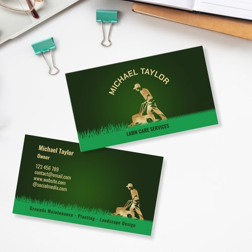 Lawn Care Mower Landscape Gardening Business Card