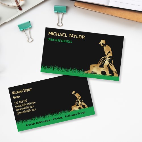 Lawn Care Mower Landscape Gardening Business Card