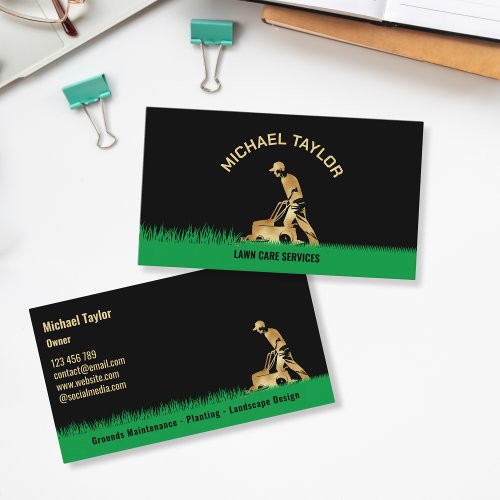 Lawn Care Mower Landscape Gardening Business Card