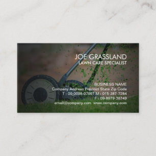 Lawn Care Mowing Gardener Business Card