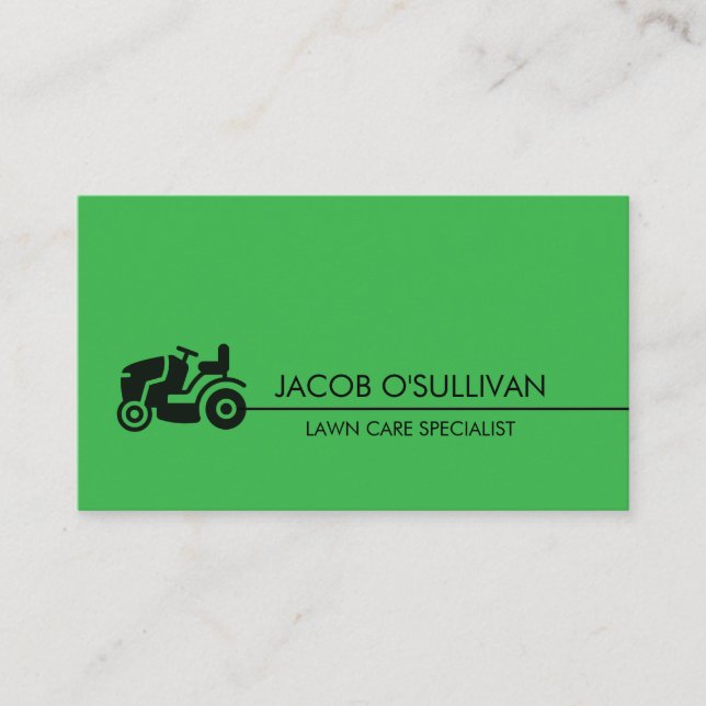 Lawn Care Mowing Gardener Business Card (Front)