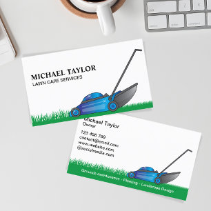 Lawn Care Mowing Gardening Business Card