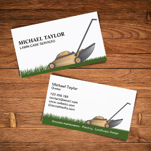 Lawn Care Mowing Gardening Business Card