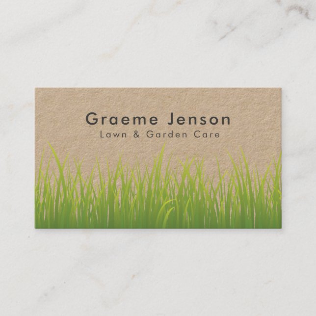 Lawn Care Mowing Gardening Landscaping Business Card (Front)