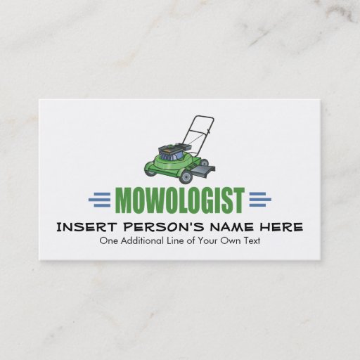 Customizable Humorous Lawn Mowing Business Card