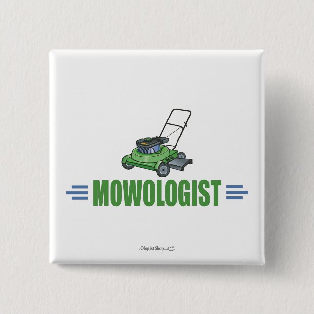 Lawn Care Mowing Grass Lawns Landscaping Yards Pinback Button (Front)