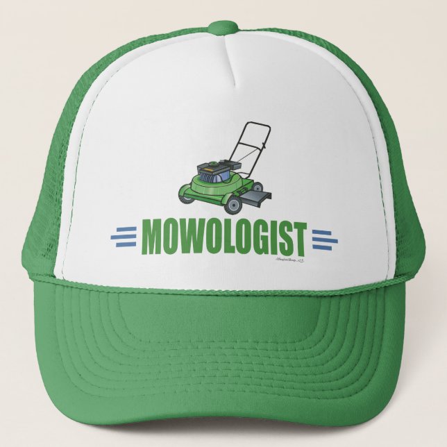 Lawn Care Mowing Grass Lawns Landscaping Yards Trucker Hat (Front)