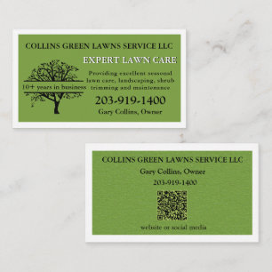 Lawn Care Mowing Landscaping Business Card