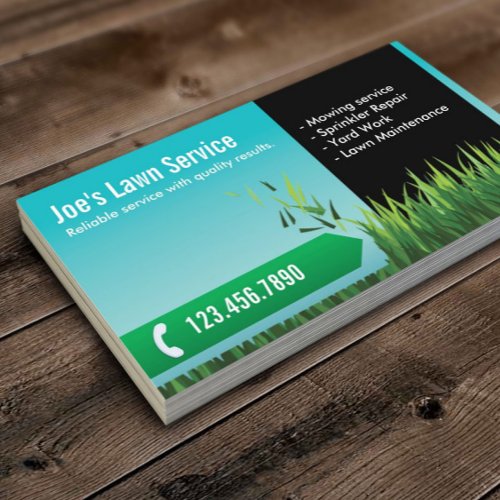 Lawn Care Mowing Landscaping Business Card