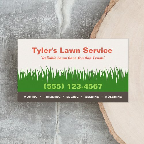 Lawn Care Mowing Landscaping Business Card