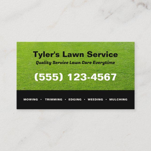 Lawn Care Mowing Landscaping Cut Lawn Business Card (Front)