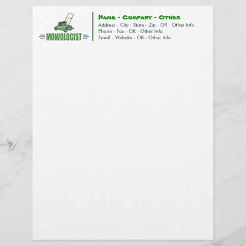 Lawn Care Mowing Yards or Grass Maintenance Letterhead