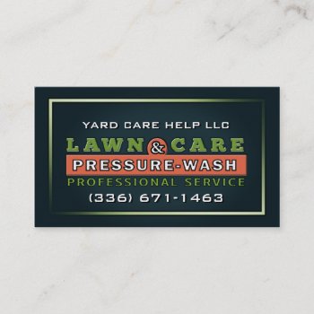 Lawn Care & Pressure Wash Custom Business Card by juliea2010 at Zazzle
