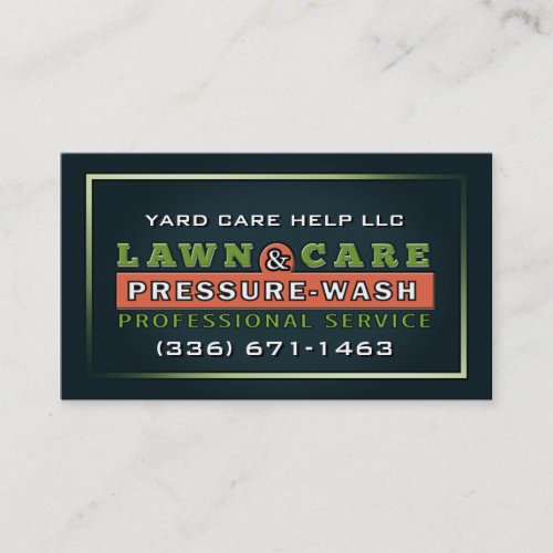 Lawn Care  Pressure Wash Custom Business Card