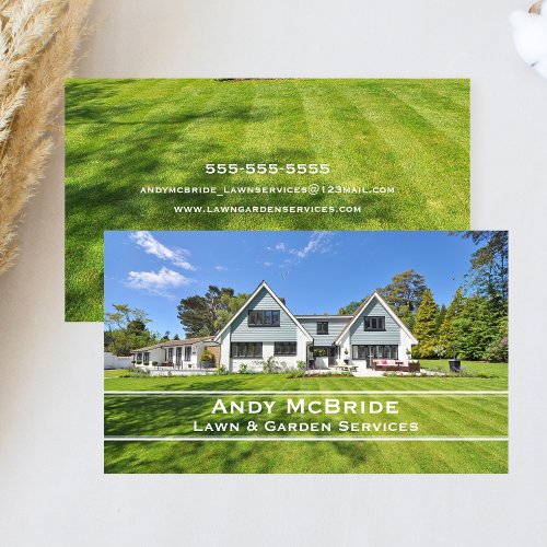 Lawn Care Professional Garden Landscaping Business Card