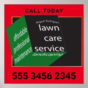 Lawn Care Service Amazing New Geometric Cube Cool Poster