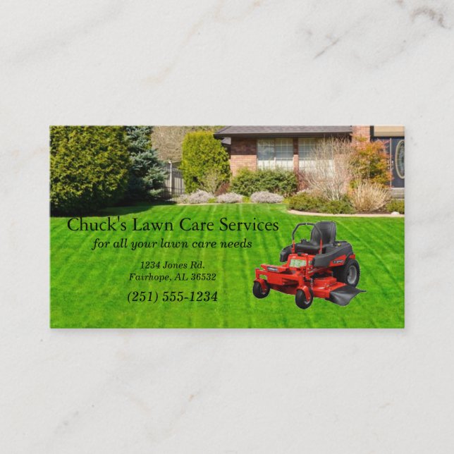 Lawn Care Service Business Card (Front)