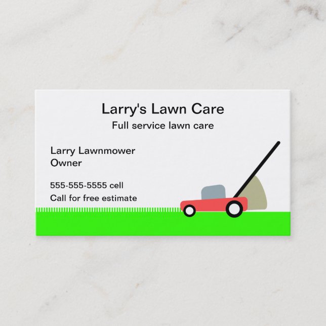 Lawn Care Service Business Card (Front)