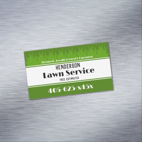 Lawn Care Service Business Card Magnet