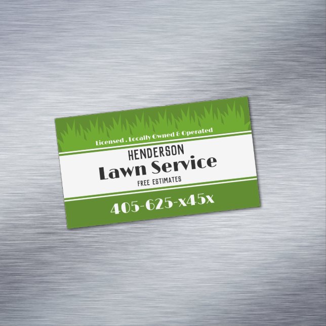 Lawn Care Service Business Card Magnet (In Situ)