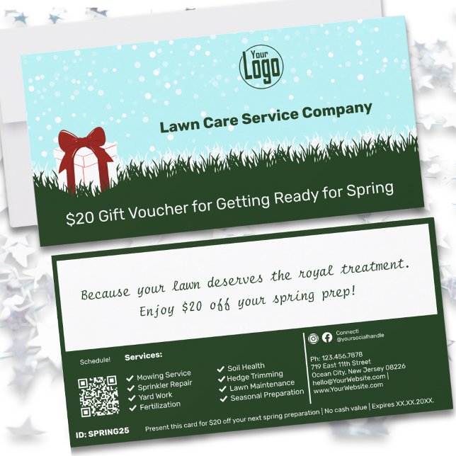 Lawn Care Service Christmas Gift Voucher Card (Lawn Care Service Christmas Gift Voucher Card)