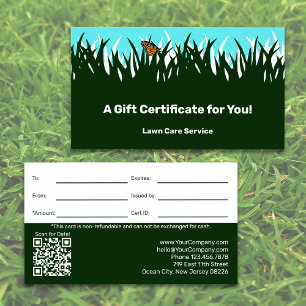 Lawn Care Service Company Gift Certificate