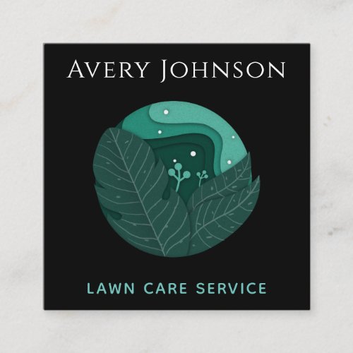 Lawn Care Service Exotic Tropical Garden Plants  Square Business Card