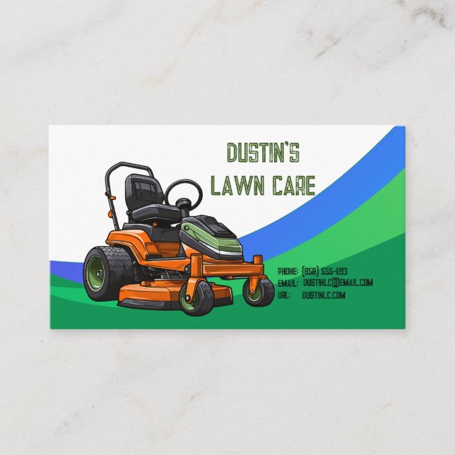 Lawn Care Service Landscaper Business Card (Front)
