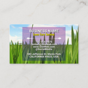 Lawn Care Service & Landscaping (Grass Field) Calling Card