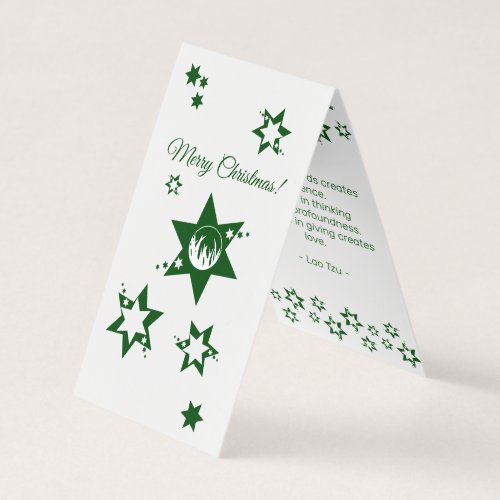 Lawn Care Service White_Green Christmas Stars Card