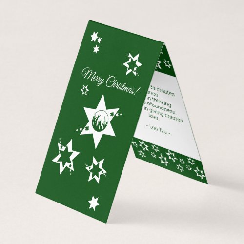 Lawn Care Service White_Green Christmas Stars Card