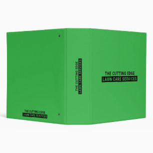Lawn Care Services Bold Typography Green 3 Ring Binder