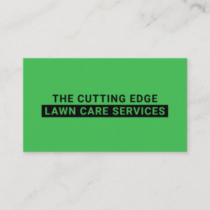 Lawn Care Services Bold Typography Green Business Card