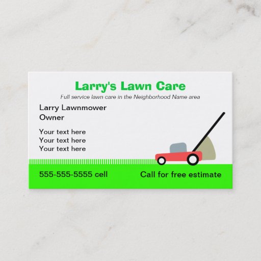 Customizable Lawn Care Services Business Card Template