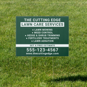 Lawn Care Services Green And White Sign