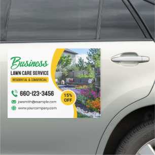 Lawn Care Services - Landscaping Mowing Car Manet Magnet