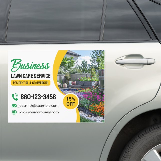 Lawn Care Services - Landscaping Mowing Car Manet Magnet (In Situ)