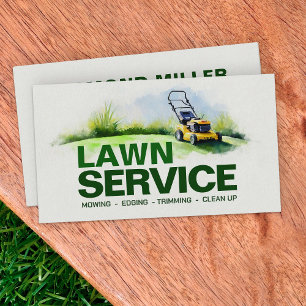 Lawn Care Services - Watercolor illustration Business Card