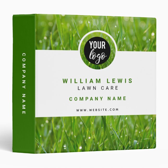 Lawn Care Simple Business Logo 3 Ring Binder (Front/Spine)