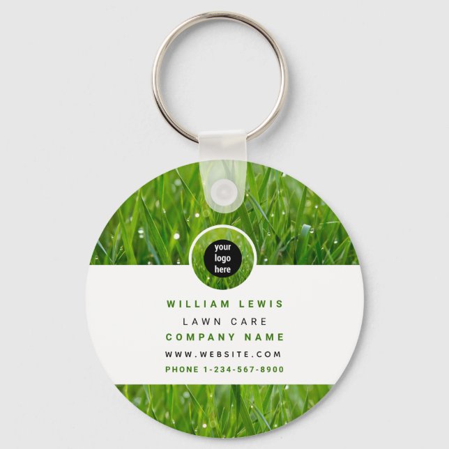 Lawn Care Simple Business Logo  Keychain (Front)