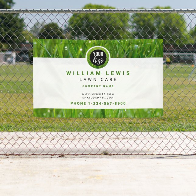 Lawn Care Simple Business Logo Landscaping Banner (Insitu)