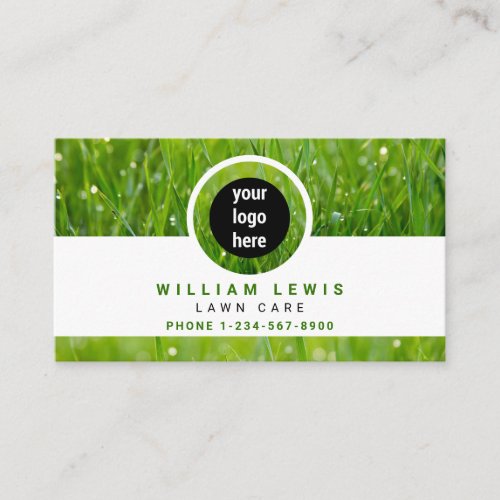 Lawn Care Simple Business Logo Landscaping  Business Card