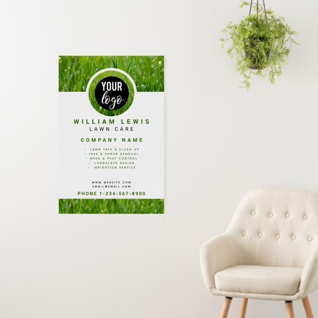 Lawn Care Simple Business Logo Landscaping  Foam Board (In Situ (Wall))