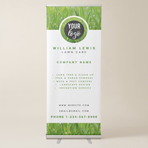 Lawn Care Simple Business Logo Landscaping   Retractable Banner