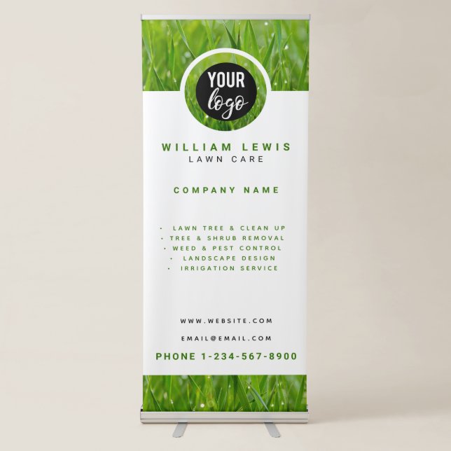 Lawn Care Simple Business Logo Landscaping   Retractable Banner (Front)
