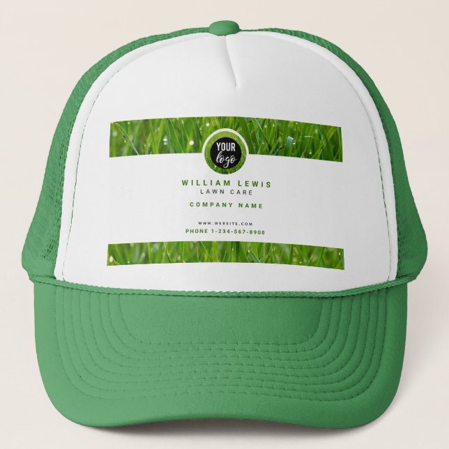 Lawn Care Simple Business Logo Trucker Hat (Front)